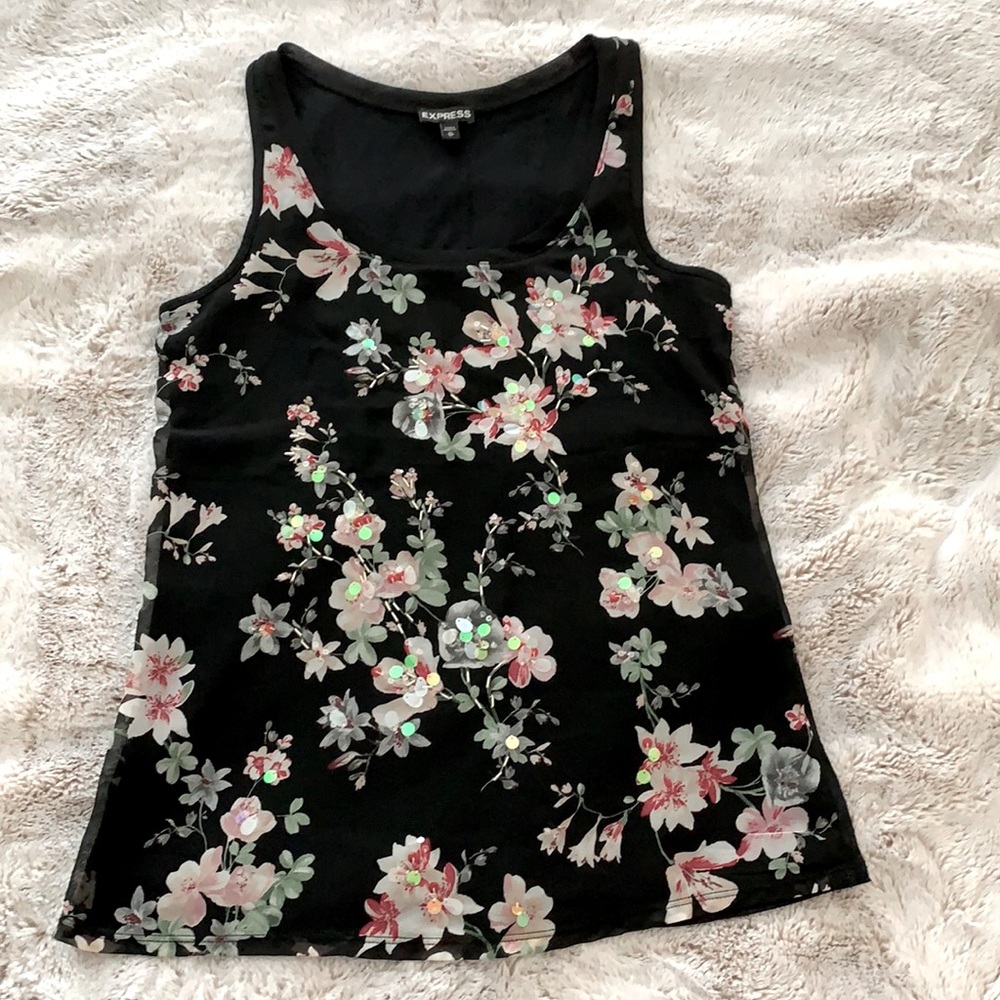 Express embellished floral tank